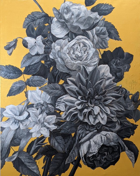 Flowers on a yellow background