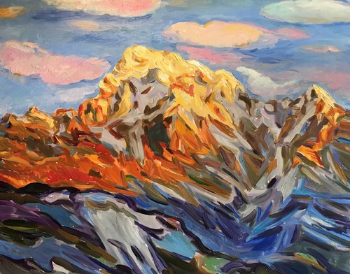 HIMALAYAS. ANNAPURNA MOUNTAIN - Mountainscape - Mountain Landscape gift for him 100x120 by Karakhan