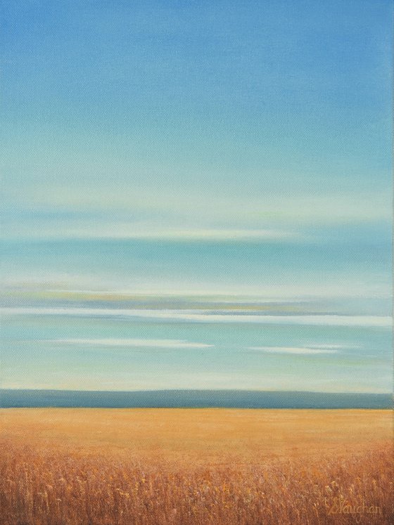 Wheat Field - Blue Sky Landscape