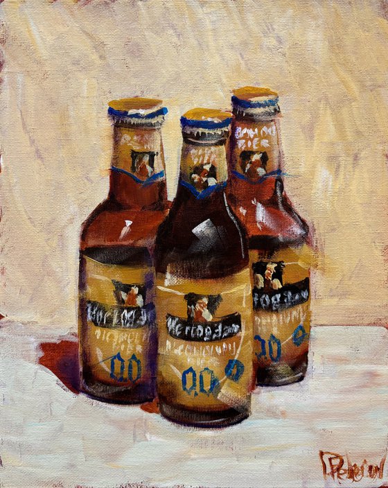 Three Brown Bottles