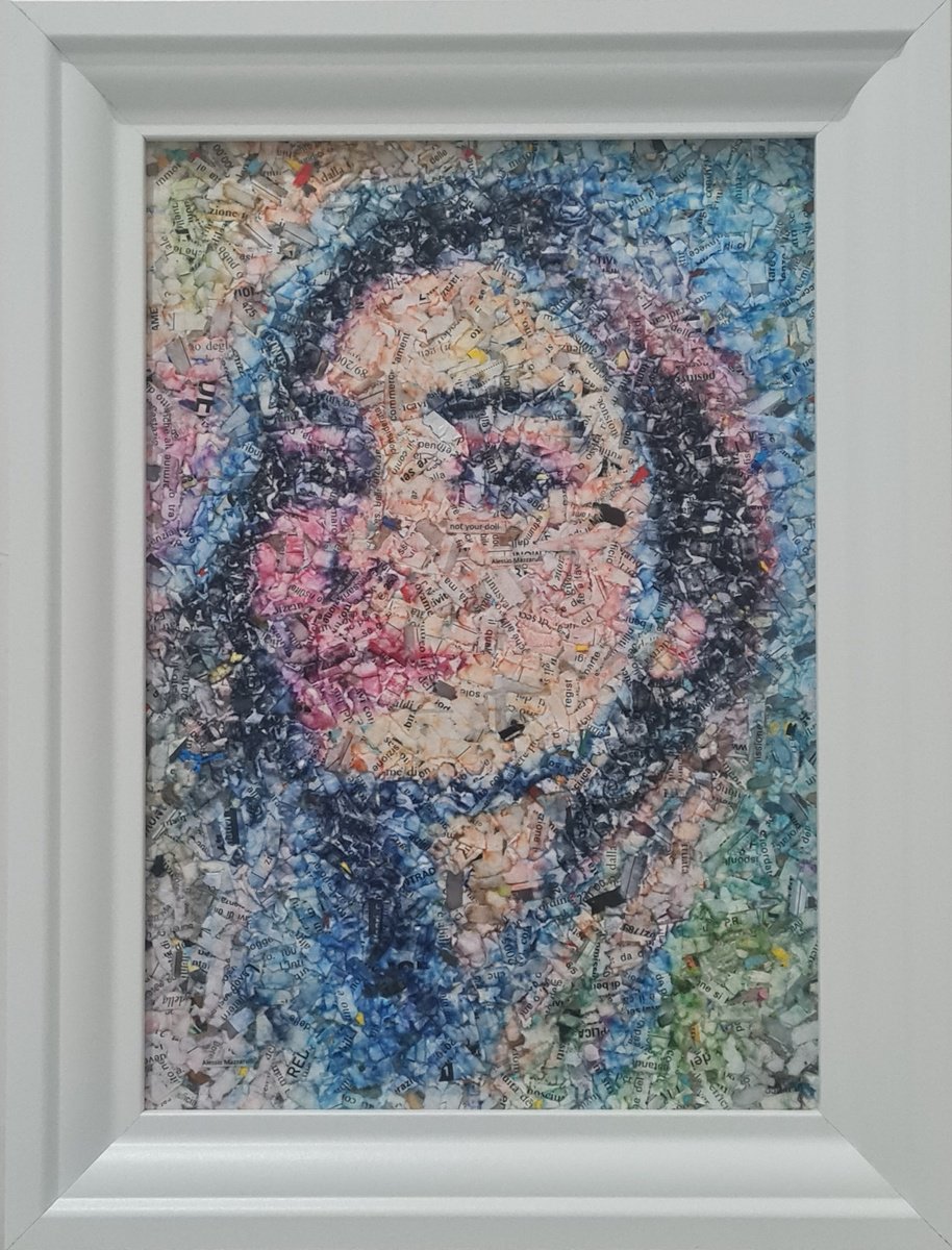 Impressionistic Portrait Collage By Alessio Mazzarulli, 11 X 14, Not Your Doll - 25 (N.691), Original Artwork