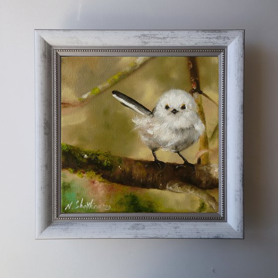 Fluffy white bird painting