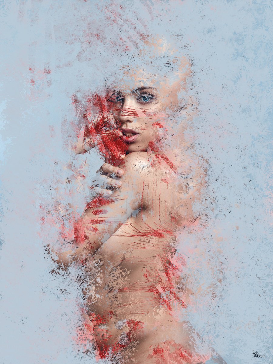 Illustrative Portrait Photograph By Bojan Jevtic, 32 X 43, Love Scars, Original Artwork