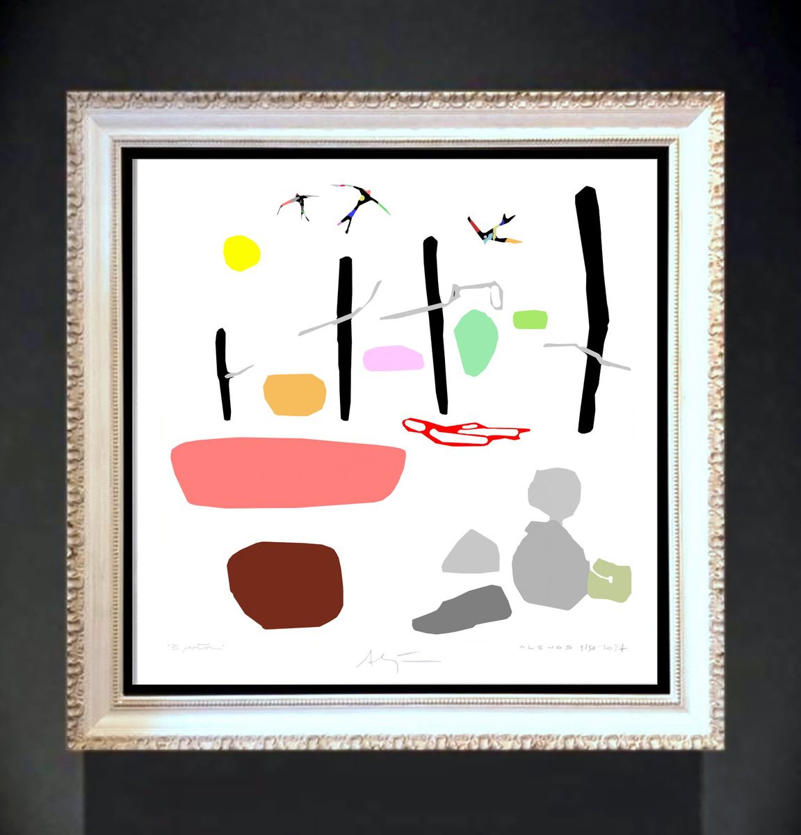 Animal Giclee Print By Alejos, 17 X 17, The Shepherd, Original Artwork