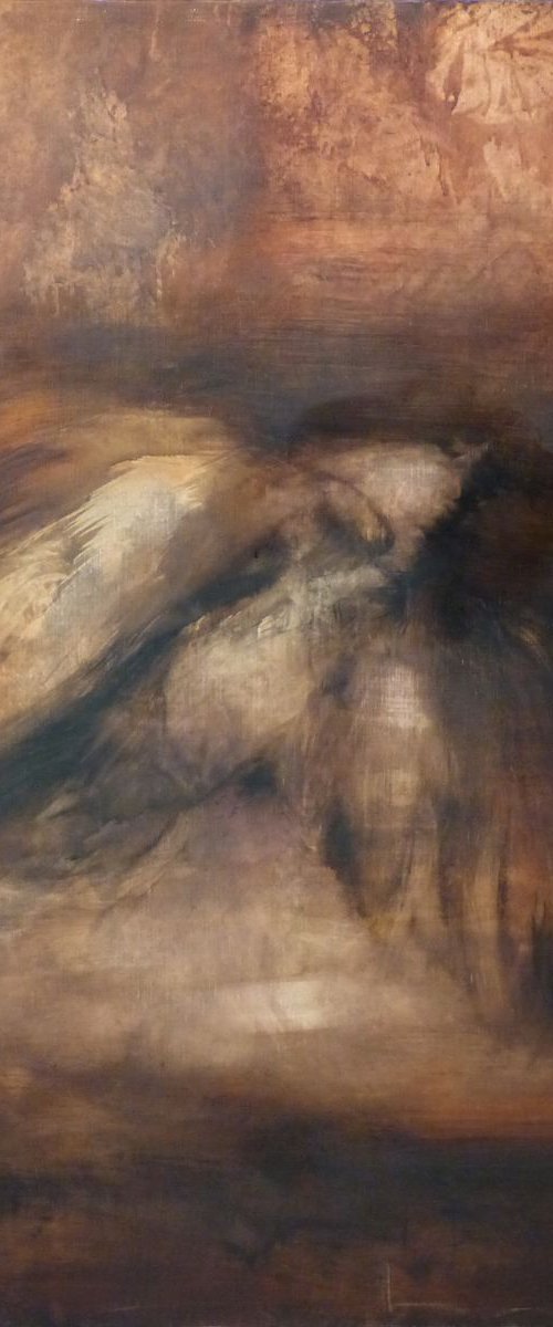 The Dead Bird, oil on canvas 100x100 cm by Frederic Belaubre