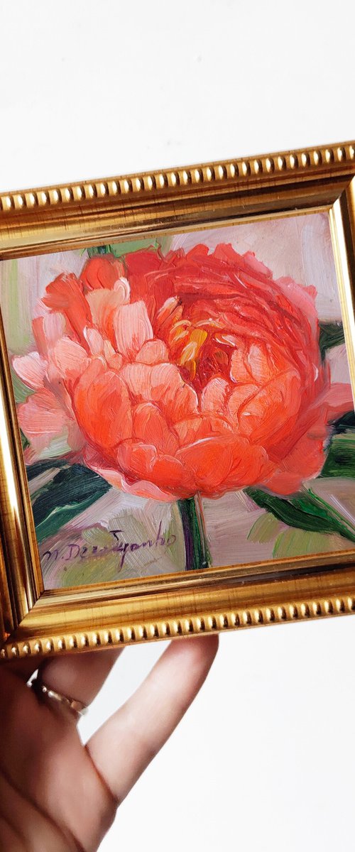 Unique peony wall art by Nataly Derevyanko