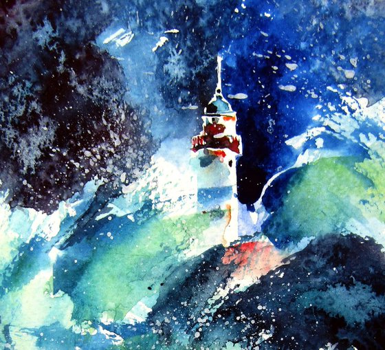 Lighthouse at storm II