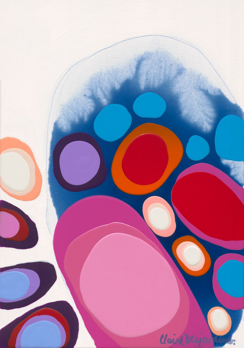 Abstract Acrylic Painting By Claire Desjardins, 14 X 20, Stop Time And Stay, Original Artwork