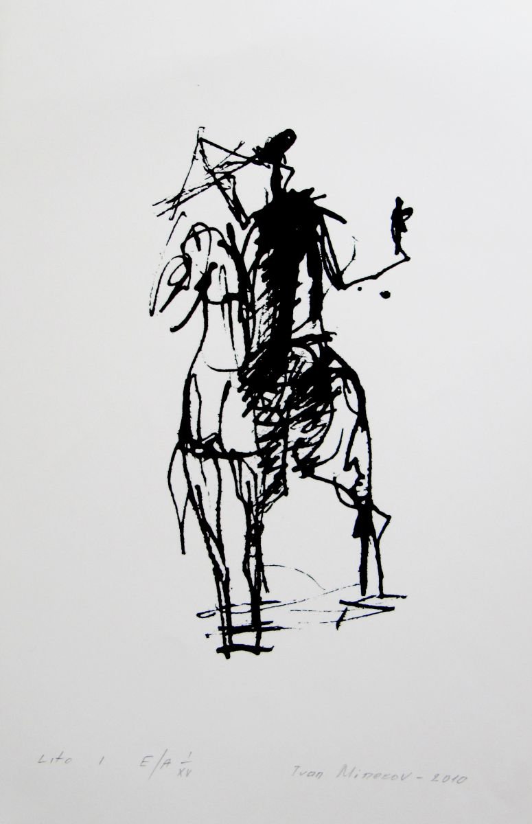 Expressive Limited Edition Print , Rider I By Ivan Minekov, 14 X 20, Artwork For Sale On Artfinder