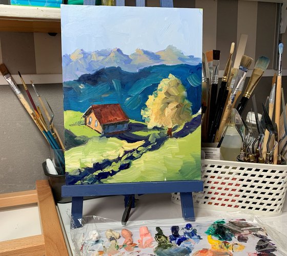 House by the mountains.