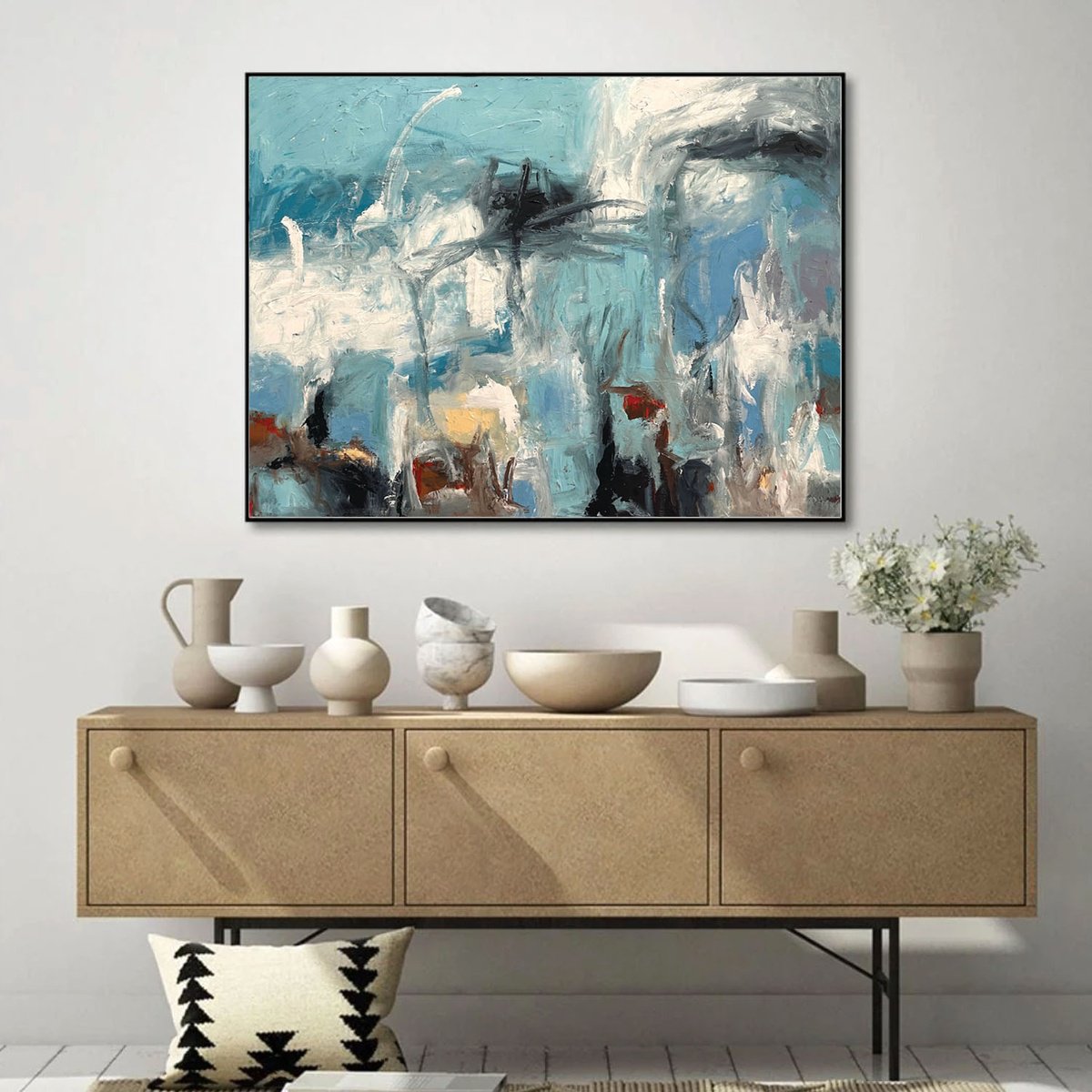 Organic Abstract Acrylic Painting By Melanie Crawford, 48 X 36", Aracena, Original Artwork