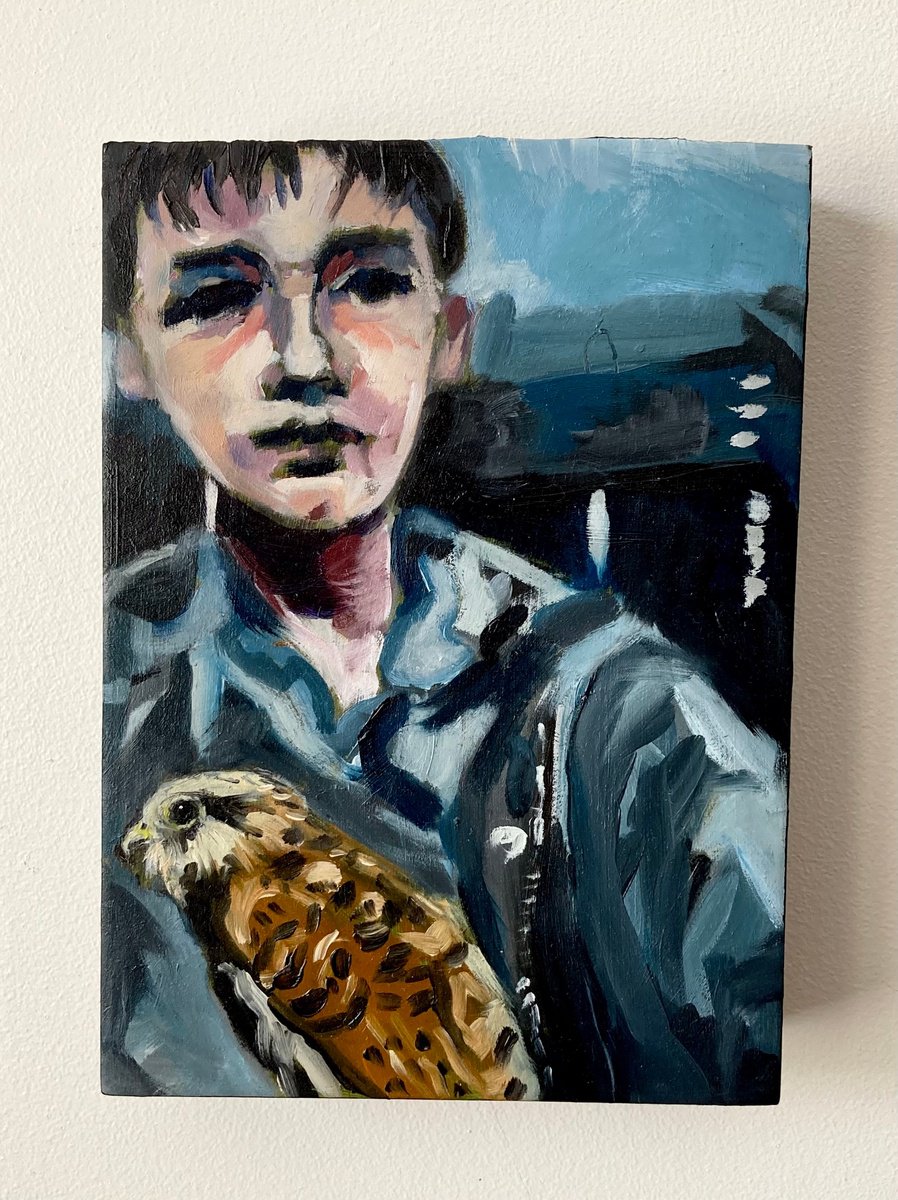 Expressive Portrait Oil Painting By Sarah Bale, 5 X 7", Billy And Kes, Original Artwork
