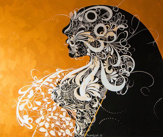 Oil painting - Lady in Gold