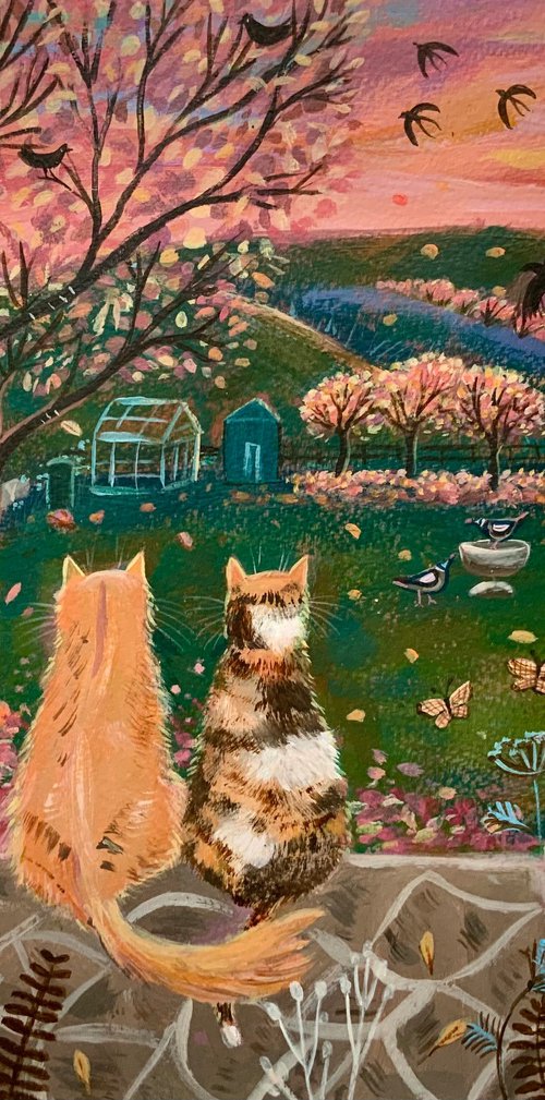 Blossom Cottage Autumn by Mary Stubberfield