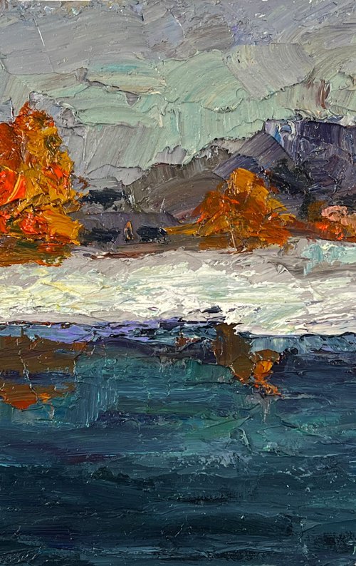 On the River Bank Before Evening by Boris Serdyuk