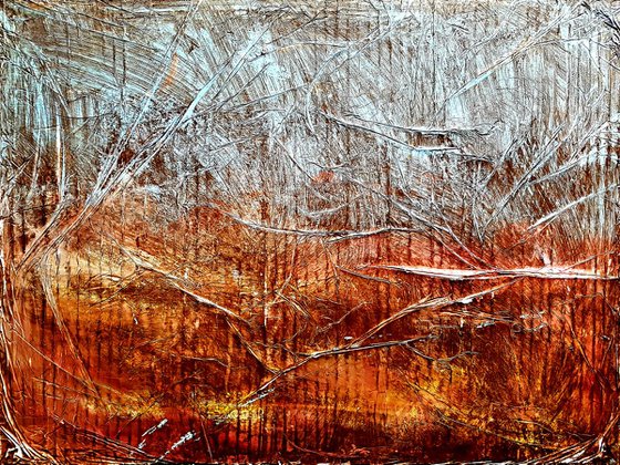 Senza Titolo 227 - abstract landscape - 80 x 60 x 2,50 cm - ready to hang - acrylic painting on stretched canvas