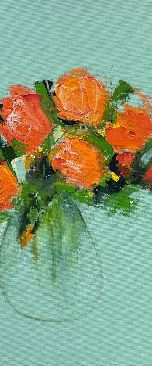 Citrus Blooms Against Breakfast Room Green by SAMANTHA MCCUBBIN