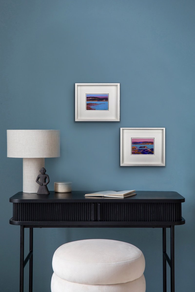 Impressionistic Landscape Acrylic Painting By Chrissie Havers, 14 X 12, Loch Set, Original Artwork