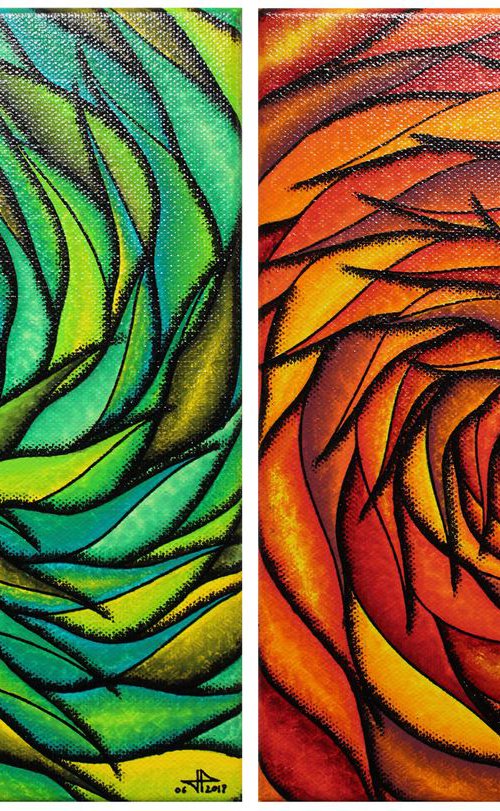 Colorful spirals serie 1 by Jonathan Pradillon