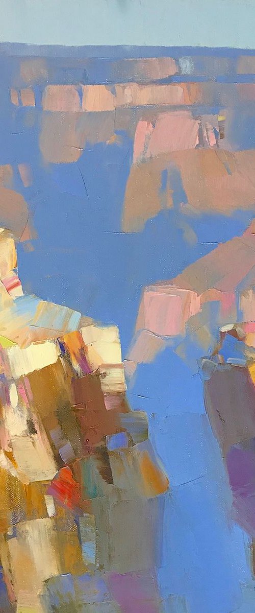 Grand Canyon, Landscape oil painting, One of a kind, Signed, Handmade artwork by Vahe Yeremyan