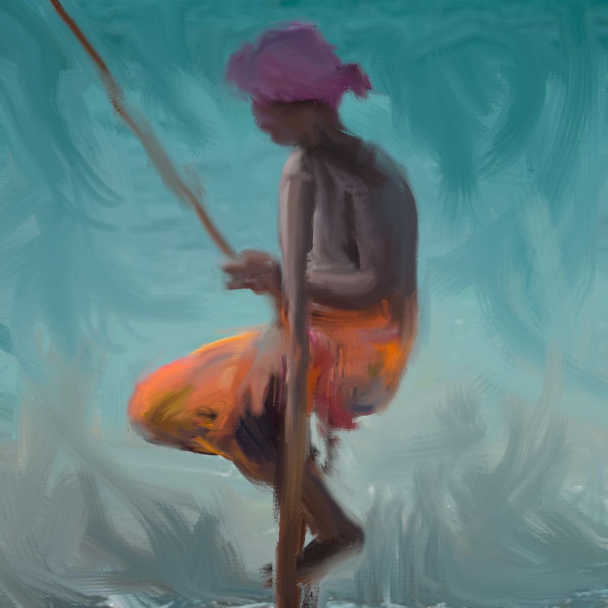 Stilt fisherman by Peter Moderdovsky