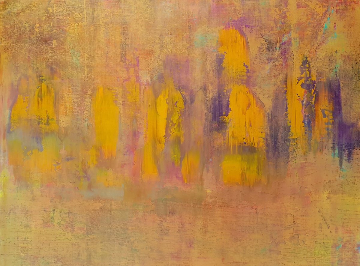 Abstract Acrylic Painting By Ivana Olbricht, 47 X 35, Sand Storm, Original Artwork