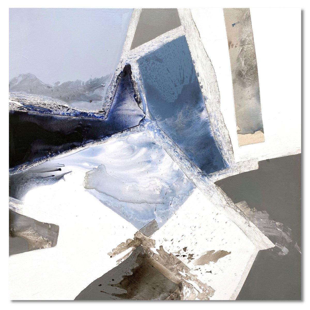 Abstract Painting By Cristina Dalla Valentina, 31 X 31, Unfolding /1, Original Artwork