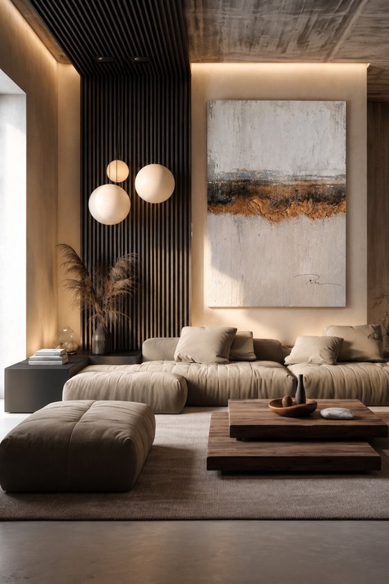 Abstract Bronze Horizon Through Texture