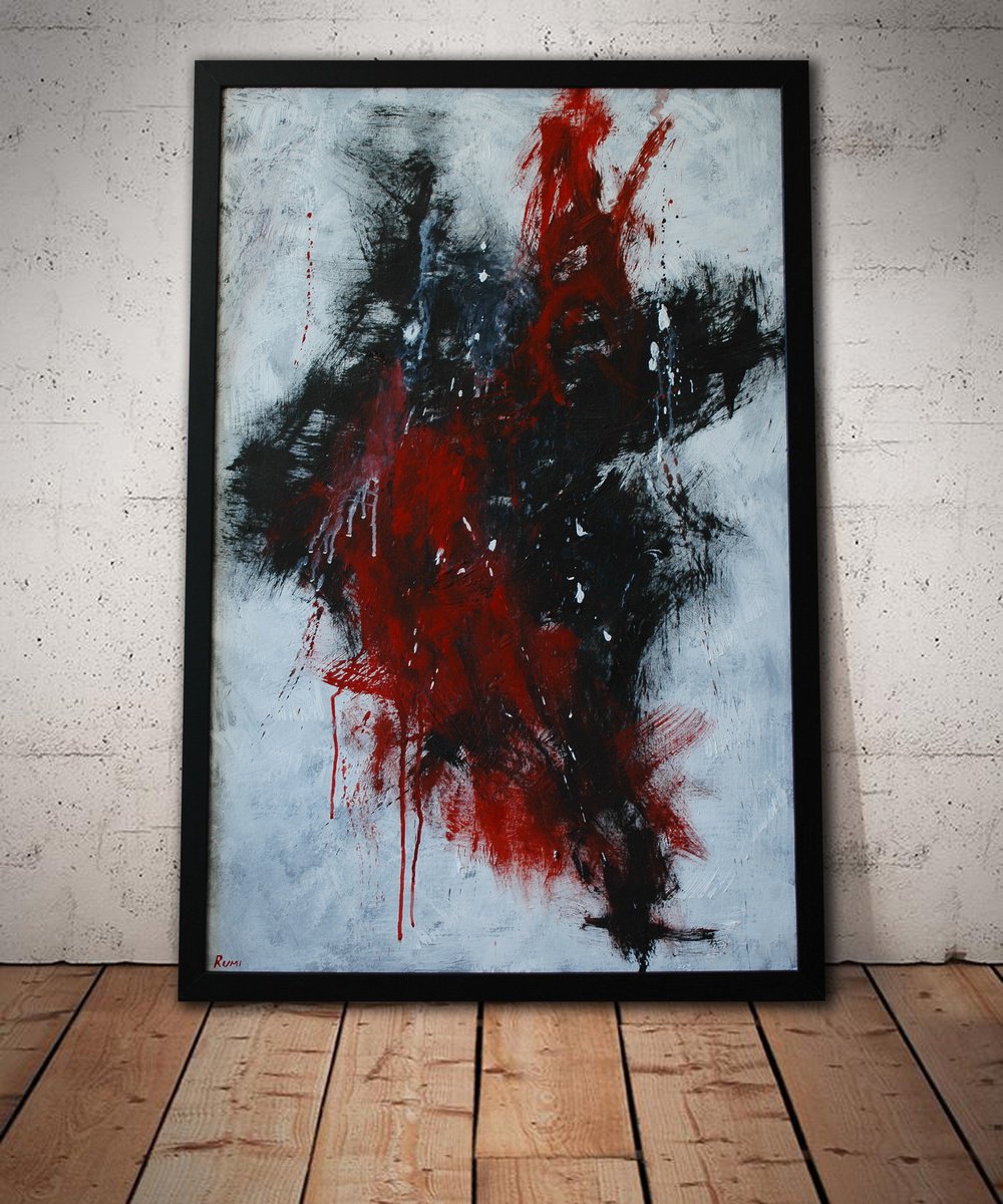 Abstract Acrylic Painting By Rumen Spasov, 26 X 37", "New Beginning", Original Artwork