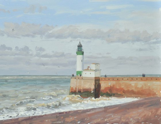 The lighthouse, Le Tréport, evening light