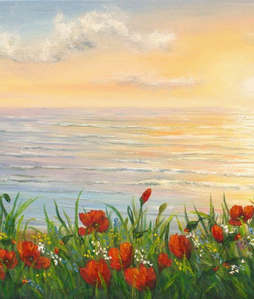 Poppies by the sae by Ludmilla Ukrow