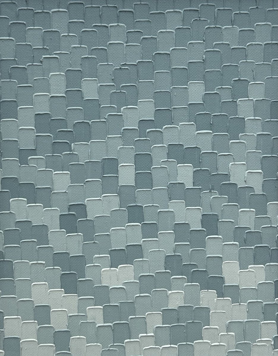 Organic Abstract Oil Painting By Meredith B. Studios, 11 X 14", Coastal Grey, Original Artwork