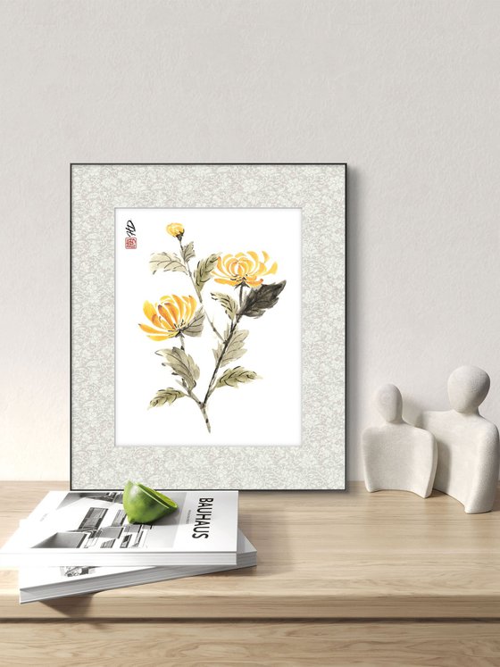 Golden Autumn Chrysanthemum