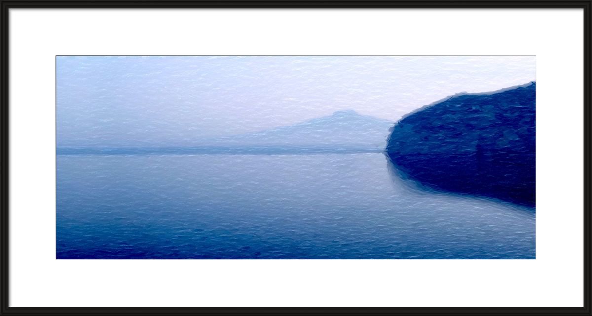 Abstract Landscape Giclee Print By Shabs Beigh, 22 X 12", Blue Lake, Original Artwork