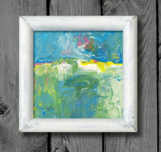 Serenity Abstraction 3 - Framed Abstract Painting by Kathy Morton Stanion