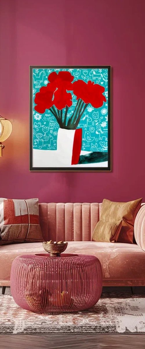 Red Floral Bouquet by Sasha Robinson