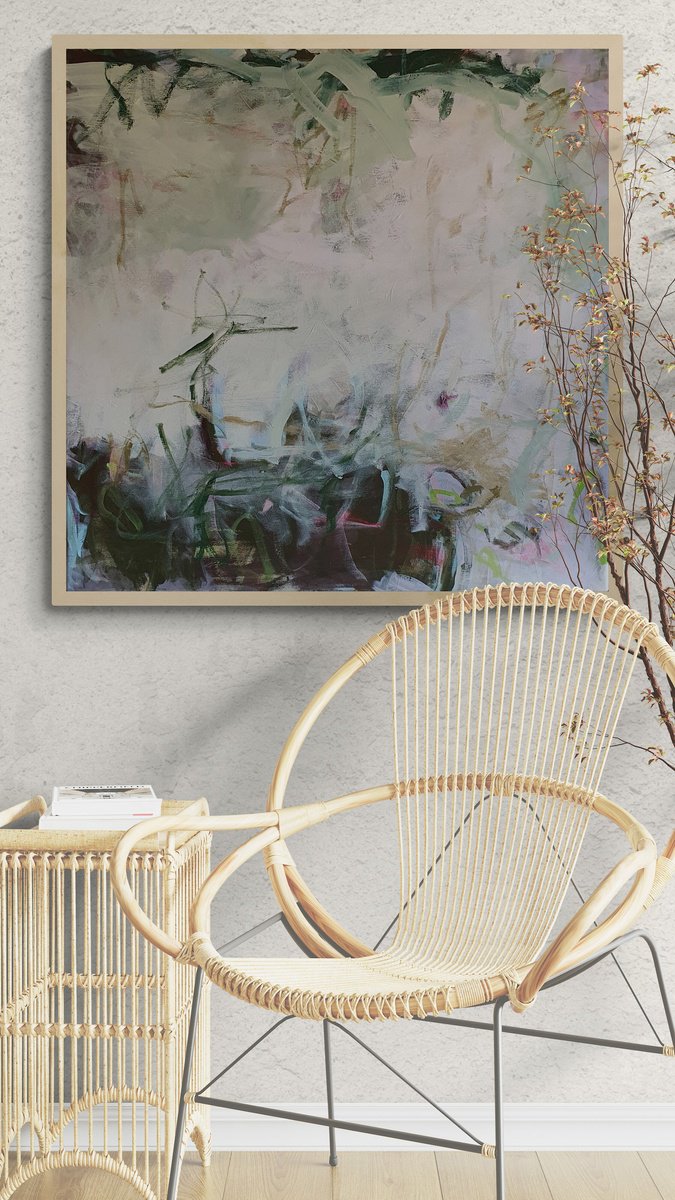 Organic Abstract Acrylic Painting By Jutta Widrinsky, 30 X 30", In The Thicket, Original Artwork