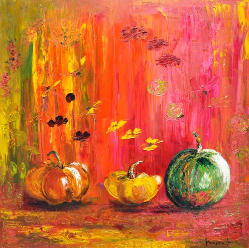 Pumpkins in celebration by F Laine