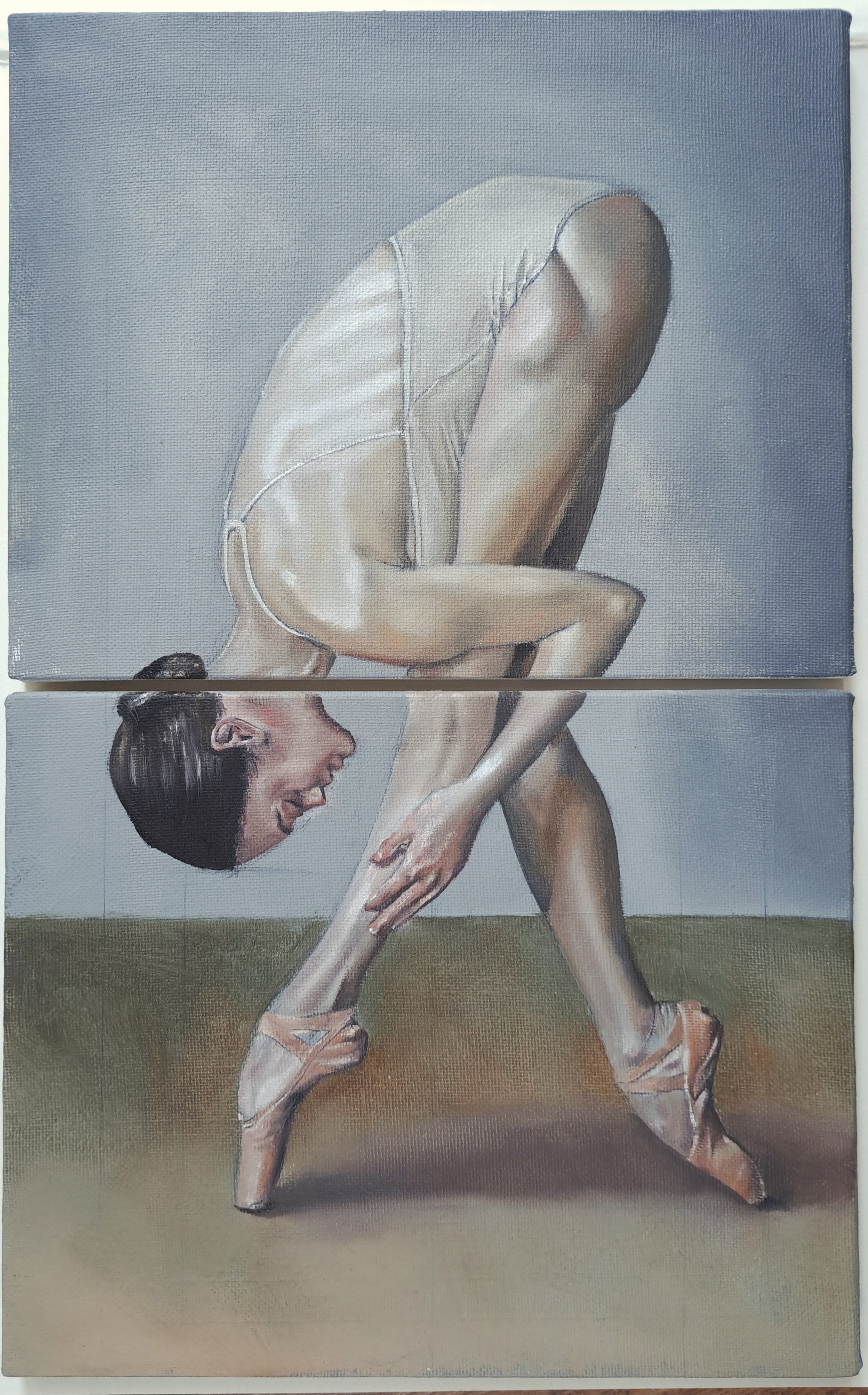 Photorealistic Portrait Oil Painting By Lee Jenkinson, 10 X 16", August Ballet 2, Original Artwork