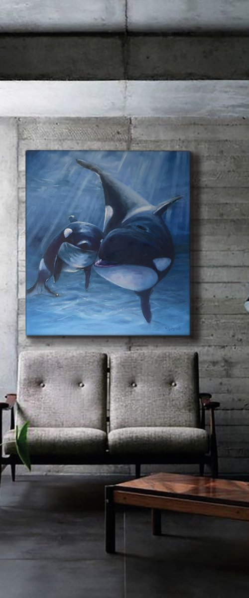 Killer whales by Mary Voloshyna