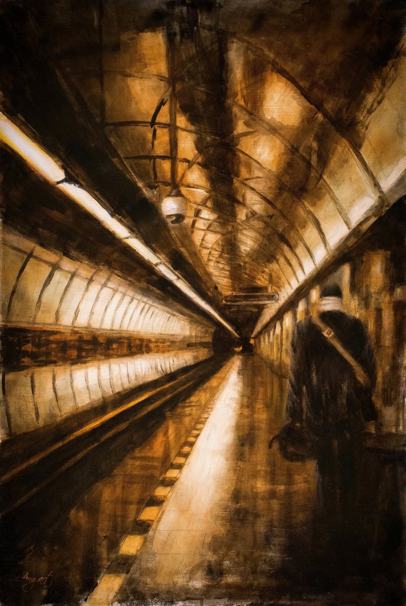 Impressionistic Cityscapes Oil Painting By Angela Suto, 28 X 41, Farewell, Original Artwork