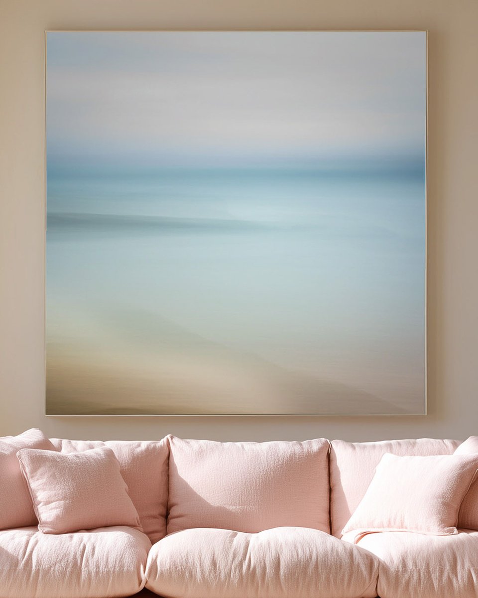 Impressionistic Landscape Photograph By Lynne Douglas, 60 X 60", The Timeless Tide, Original Artwork