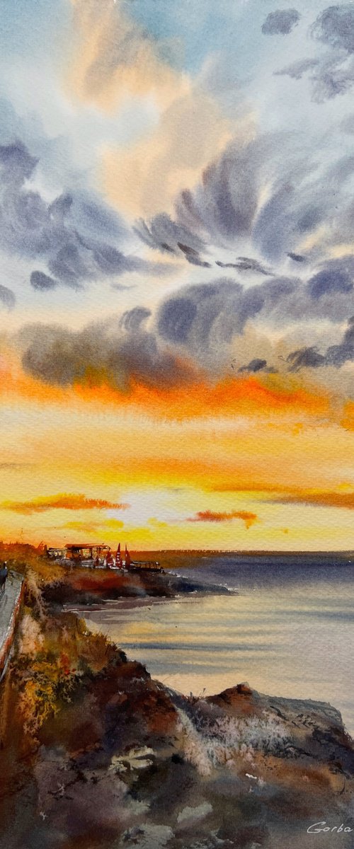 Cyprus Embankment Sunset by Eugenia Gorbacheva