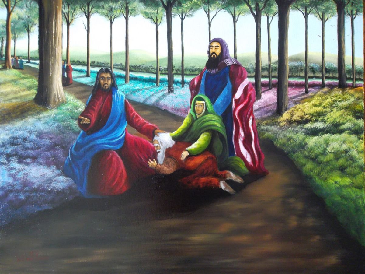 Impressionistic Portrait Oil Painting By William F. Adams, 30 X 24", The Lord Beckons, Original Artwork