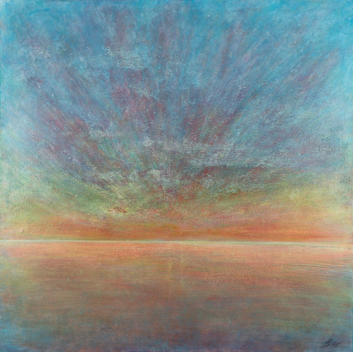 Impressionistic Landscape Painting By Peter Stahr, 39 X 39", Departure Iii, Original Artwork