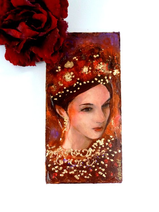 Preciosa Diva 20 x 10 cm on wood.