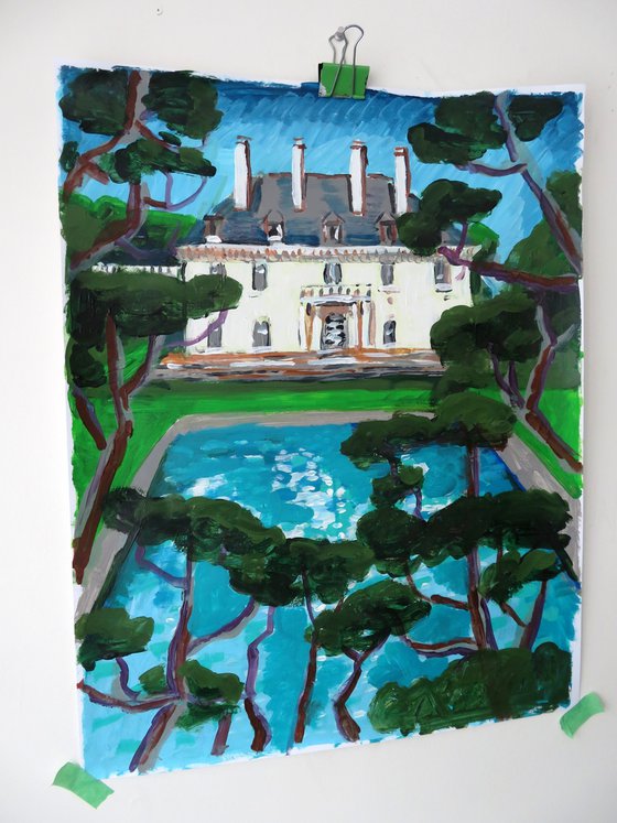 Chateau view through the trees