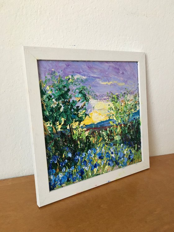 Lavender and sunflowers field