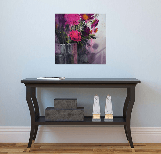 Red flowers in a vase