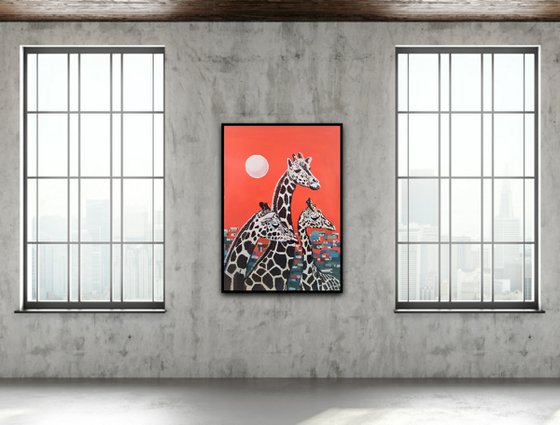 Giraffes / 100 X 70 cm